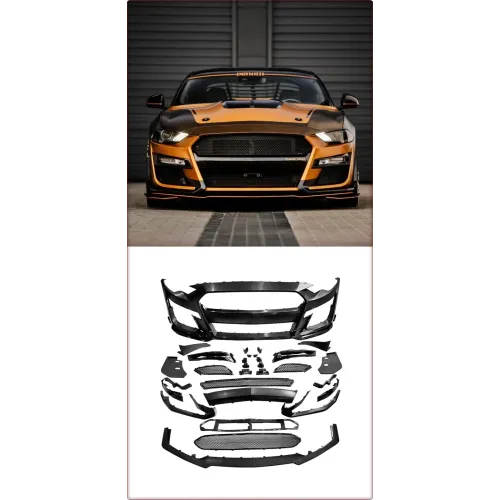 KOMPLETNY ZESTAW ZDERZAKA PRZEDNIEGO DO FORD MUSTANG 2018 - 2023 W STYLU GT500