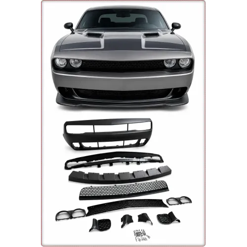 PARE-CHOCS AVANT COMPLET POUR DODGE CHALLENGER 2015 - 2024 STYLE SRT HELLCAT