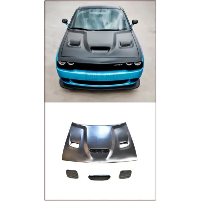 COFANO IN ALLUMINIO PER DODGE CHALLENGER 2008 - 2024 HELLCAT SRT STILE