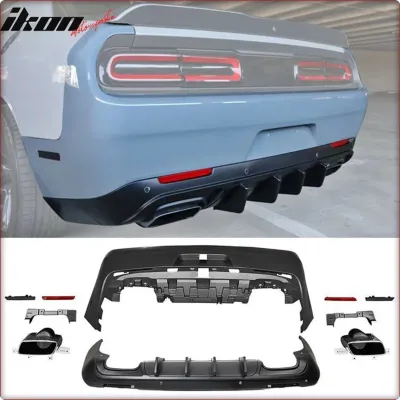 PARAURTI POSTERIORE COMPLETO PER DODGE CHALLENGER 2008 - 2015 SRT 2015+ CONVERSI...
