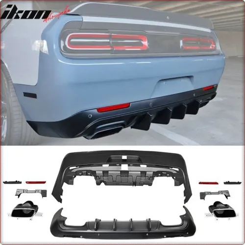 PARAURTI POSTERIORE COMPLETO PER DODGE CHALLENGER 2008 - 2015 SRT 2015+ CONVERSIONE