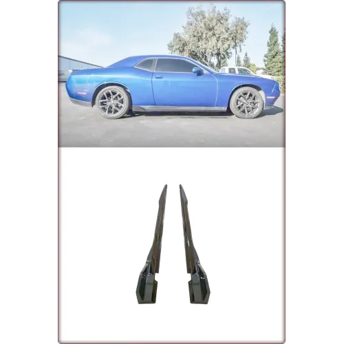 MINIGONNE LATERALI PER DODGE CHALLENGER 2015 - 2023 V3 STILE NERO LUCIDO / TÜV