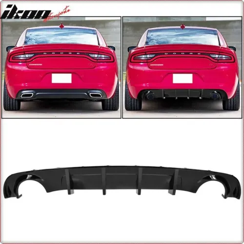 DIFFUSORE POSTERIORE PER DODGE CHARGER 2015 - 2023 SRT NERO OPACO