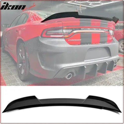 SPOILER ARRIÈRE POUR DODGE CHARGER 2015 - 2023 Wickerbill SRT / TÜV NOIR BRIL