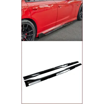 MINIGONNE LATERALI PER DODGE CHARGER 2015 - 2023 SRT / TÜV / NERO LUCIDO