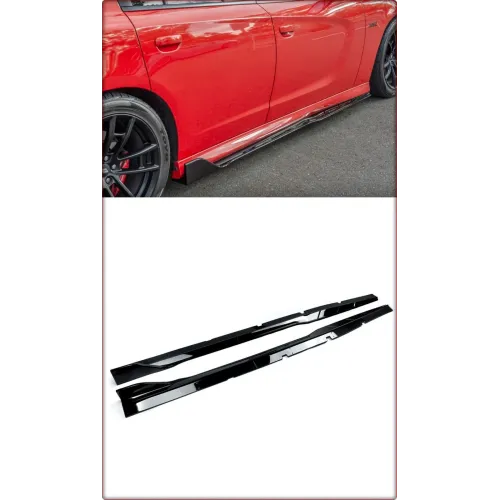 MINIGONNE LATERALI PER DODGE CHARGER 2015 - 2023 SRT / TÜV / NERO LUCIDO