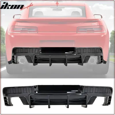 DIFFUSORE POSTERIORE PER CHEVROLET CAMARO 2014 - 2015 NERO LUCIDO