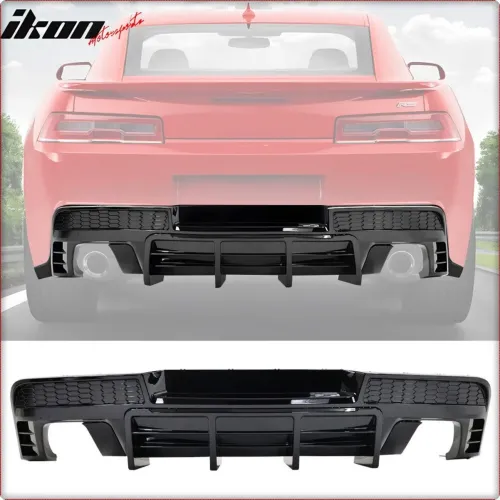 DIFFUSORE POSTERIORE PER CHEVROLET CAMARO 2014 - 2015 NERO LUCIDO