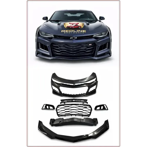 KOMPLETNY ZDERZAK PRZEDNI DO CHEVROLET CAMARO 2016 - 2018 ZL1 CZARNY POŁYSK
