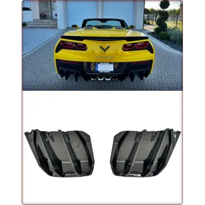 DIFFUSORE POSTERIORE PER CHEVROLET CORVETTE C7 2014 - 2019 LUCIDO