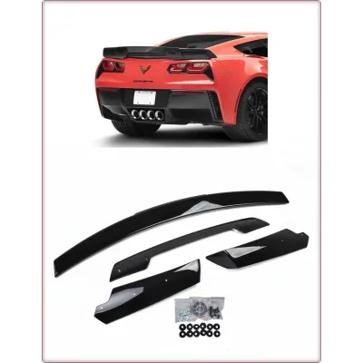SPOILER TYLNY Z WICKERBILL DO CHEVROLET CORVETTE 2014 - 2019 CZARNY POŁYSK