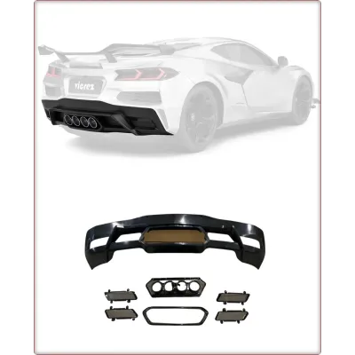DYFUZOR TYLNY + KOŃCÓWKI WYDECHU DO CHEVROLET CORVETTE C8 2020 - 2025 STINGRAY