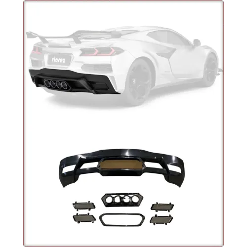DYFUZOR TYLNY + KOŃCÓWKI WYDECHU DO CHEVROLET CORVETTE C8 2020 - 2025 STINGRAY