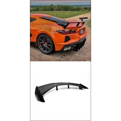 SPOILER POSTERIORE PER CHEVROLET CORVETTE C8 2020 - 2025 / TÜV NERO LUCIDO