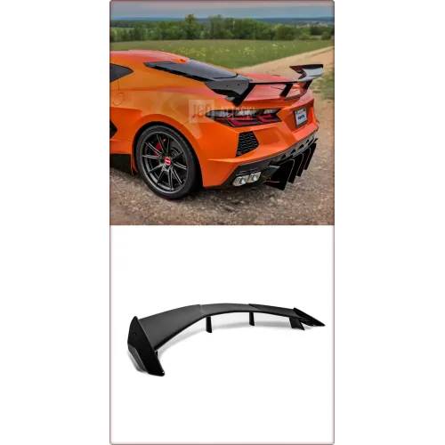 SPOILER POSTERIORE PER CHEVROLET CORVETTE C8 2020 - 2025 / TÜV NERO LUCIDO