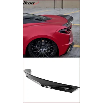 SPOILER POSTERIORE PER CHEVROLET CORVETTE C8 2020 - 2025 DUCKBILL/ TÜV NERO LUCIDO
