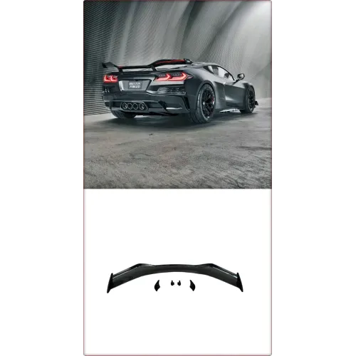 SPOILER POSTERIORE PER CHEVROLET CORVETTE C8 2020 - 2025 Z06 / TÜV NERO LUCIDO
