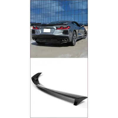 SPOILER POSTERIORE PER CHEVROLET CORVETTE C8 2020 - 2025 Z51 / TÜV NERO LUCIDO