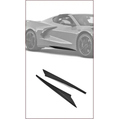 MINIGONNE LATERALI PER CHEVROLET CORVETTE 2020 - 2025 V3 STILE NERO OPACO / TÜV