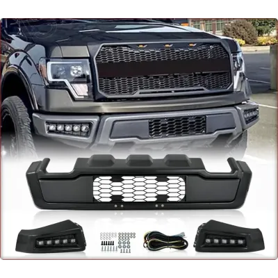 ZDERZAK PRZEDNI Z OŚWIETLENIEM LED DO FORD F-150 2009-2014 RAPTOR STYL