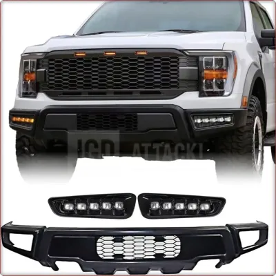 PARAURTI ANTERIORE CON ILLUMINAZIONE LED PER FORD F-150 2021 - 2024 RAPTOR STILE