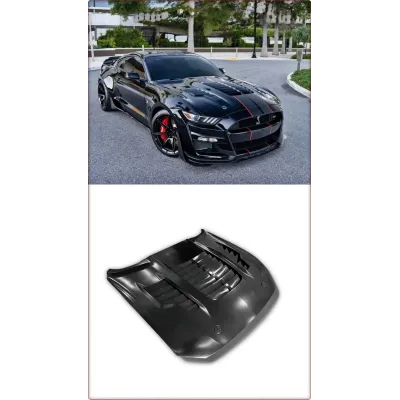 COFANO IN ALLUMINIO PER FORD MUSTANG 2015 2016 2017 1:1 GT500KR STILE