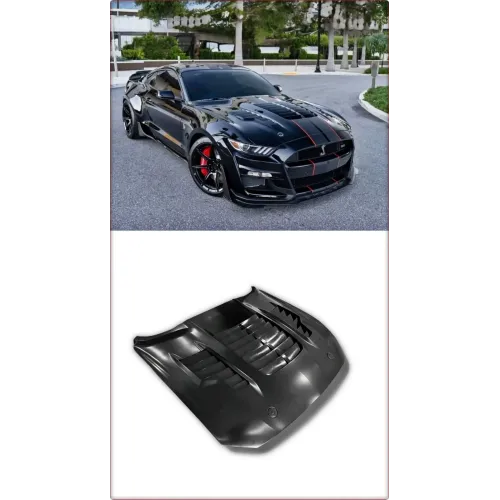 COFANO IN ALLUMINIO PER FORD MUSTANG 2015 2016 2017 1:1 GT500KR STILE