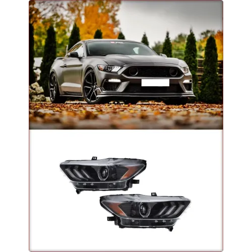 2X FARI ANTERIORI PER JEEP FORD MUSTANG 2015 - 2017 FULL LED / DOT SAE