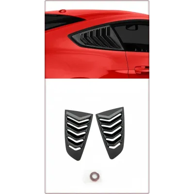 2X COPERTURA FINESTRINO LATERALE PER FORD MUSTANG 2015 - 2023 NERO LUCIDO / TÜV