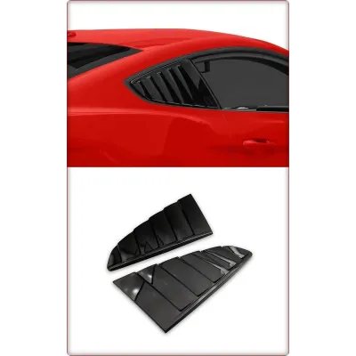 2X COPERTURA FINESTRINO LATERALE PER FORD MUSTANG 2015 - 2023 NERO LUCIDO / TÜV