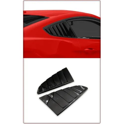 2x SIDE WINDOW COVER FOR FORD MUSTANG 2015 - 2023 BLACK GLOSSY / TÜV