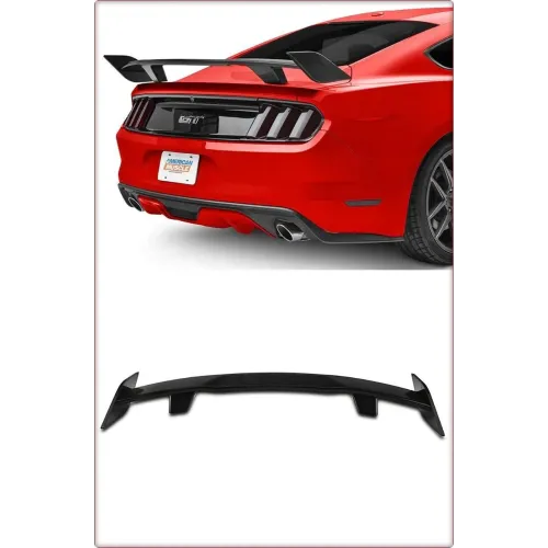 SPOILER POSTERIORE PER FORD MUSTANG 2015 - 2023 GT F35 STILE / TÜV NERO LUCIDO