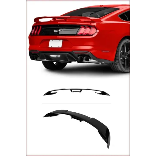 SPOILER POSTERIORE PER FORD MUSTANG 2015 - 2023 STILE GT PERFORMANCE NERO LUCIDO