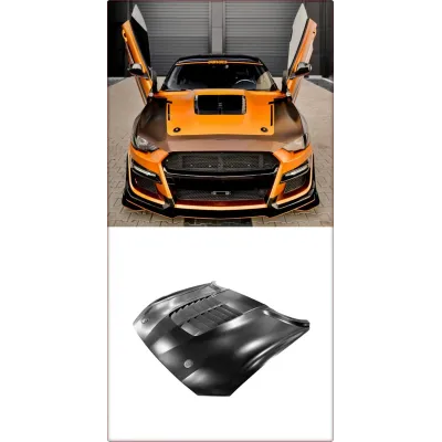 COFANO IN ALLUMINIO PER FORD MUSTANG 2018 - 2023 STILE GT500 1:1