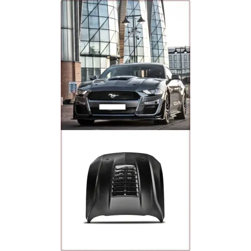 MASKA ALUMINIOWA DO FORD MUSTANG 2018 - 2023 W STYLU GT500 CZARNY POŁYSK