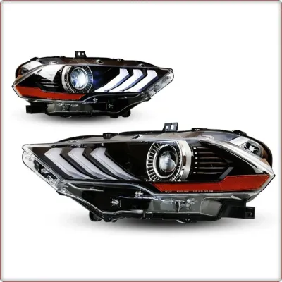 SET 2x HEADLIGHTS FOR FORD MUSTANG 2018 - 2023 USA DOT SAE / FULL LED