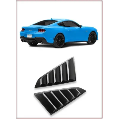 2X COPERTURA FINESTRINO LATERALE PER FORD MUSTANG 2024 - 2026 NERO LUCIDO / TÜV