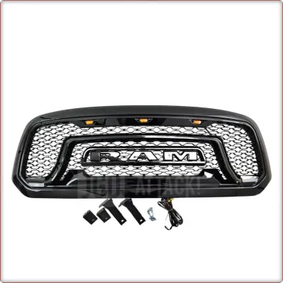 GRIGLIA ANTERIORE PER DODGE RAM 1500 2013 - 2028 REBEL STILE / TÜV / NERO LUCIDO