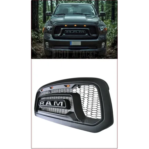 GRIGLIA ANTERIORE PER DODGE RAM 1500 2013 - 2028 REBEL STILE / TÜV / NERO OPACO
