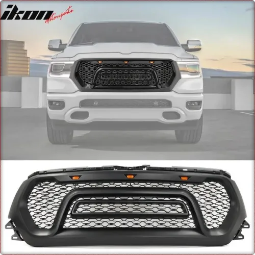 GRIGLIA ANTERIORE PER DODGE RAM 1500 2019 - 2025 CON LED NERO OPACO