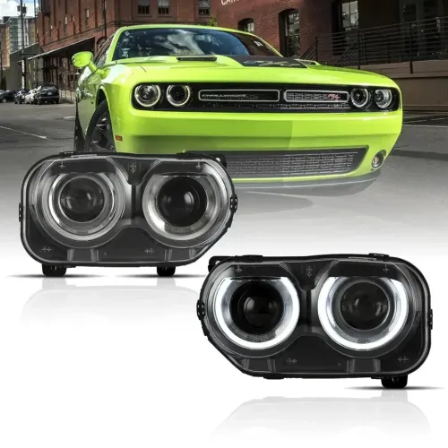 2X FARI ANTERIORI PER DODGE CHALLENGER 2008 - 2014 LED D2S / EU 2015+ STILE