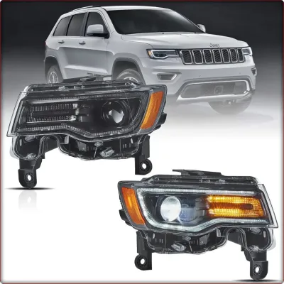 2X REFLEKTORY PRZEDNIE DO JEEP GRAND CHEROKEE 2014 - 2022 FULL LED CERTYFIKAT E9