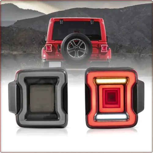2X FANALI POSTERIORI PER JEEP WRANGLER 2018 - 2024 LED SMOKE NERO / EU
