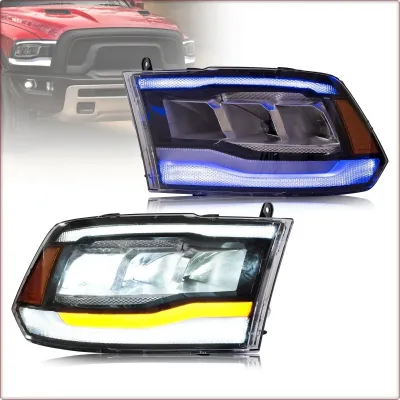 2X REFLEKTORY PRZEDNIE DO DODGE RAM 1500 DS 2009 - 2024 FULL LED / HOMOLOGACJA U...