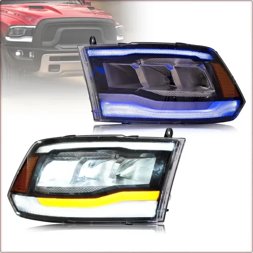 2x HEADLIGHTS FOR DODGE RAM 1500 DS 2009 - 2024 FULL LED / EU APPROVAL