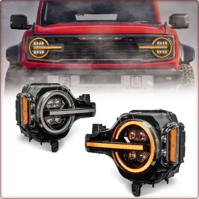 2X REFLEKTORY PRZEDNIE DO FORD BRONCO 2020 - 2026 FULL LED HOMOLOGACJA ECE