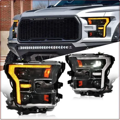 2X REFLEKTORY PRZEDNIE DO FORD F-150 2015 - 2017 / RAPTOR 2017 - 2020 FULL LED M...