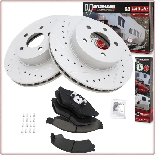 2X DISCHI FRENO FORATI E PASTIGLIE ANTERIORI PER DODGE DAKOTA DURANGO 1998–2002