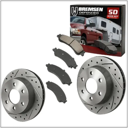 2X DISCHI FRENO FORATI E PASTIGLIE POSTERIORI PER CHEVROLET TAHOE 2000 - 2006