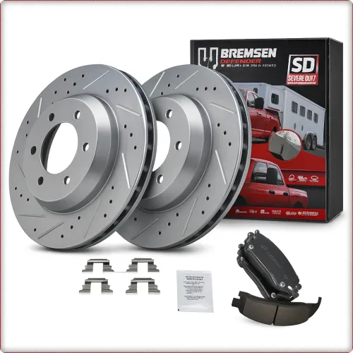 2X DISCHI FRENO FORATI E PASTIGLIE POSTERIORI PER CHEVROLET TRAILBLAZER SSR 2002 -